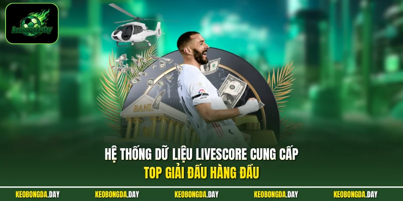 Hệ thống dữ liệu Livescore cung cấp top giải đấu hàng đầu